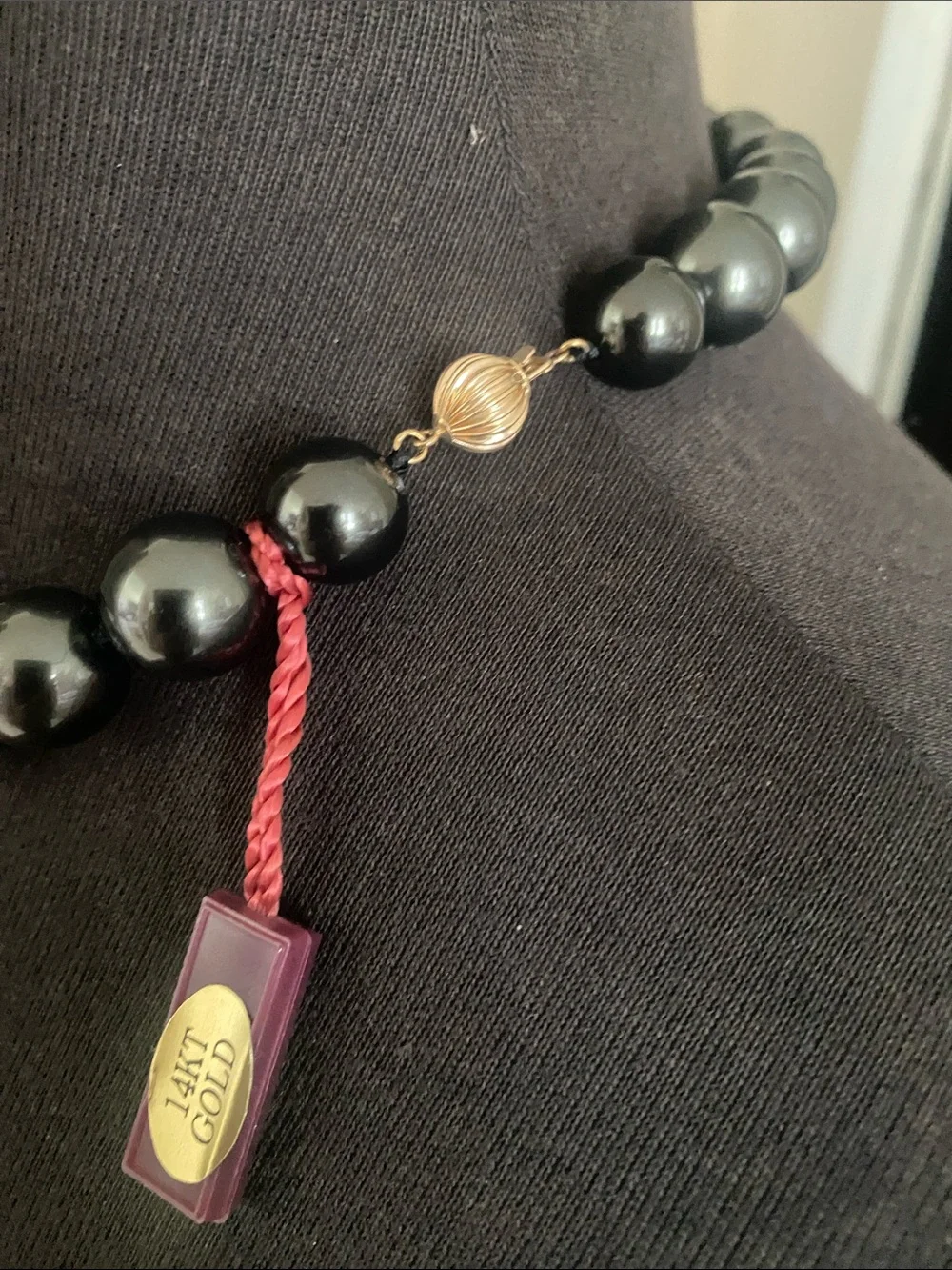 Masami Black Shell Pearls With 14kt Clasp
